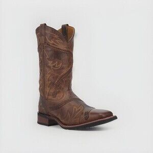 LAREDO MEN'S ARLO BUCKLACE FANCY SIDEWINDER WESTERN BOOTS, SQUARE TOE